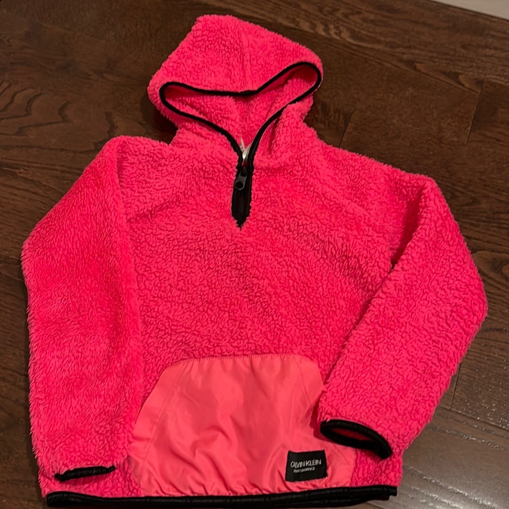Calvin Klein Performance girls fleece pink hooded zip up
